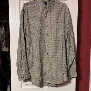 Arrow Men's Plaid Button-Down Shirt - yellow, cream, blue, green large tall
